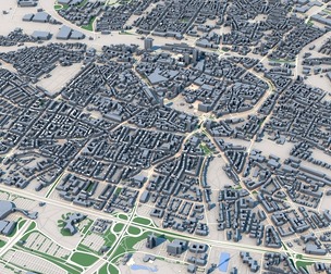 Low Poly Dortmund City Germany 3D Model