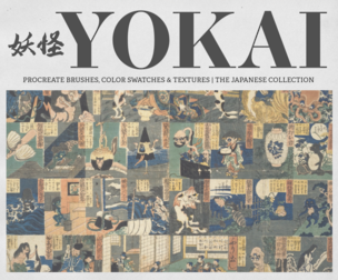 The Yokai Procreate Kit (Procreate Brushes, Textures & Color Palettes)