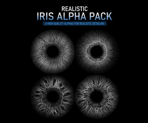 Iris Alpha Pack Vol.1 - 4 Realistic Eye Iris Alphas (2K PNG)