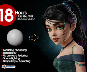 Creating Juliet - Full 18 Hours Real-Time Process Video In Blender + Animating