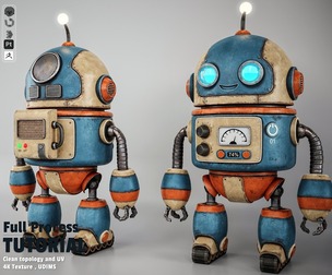 Retro Robot Character Modeling & Texturing Tutorial - Full Production Pipeline