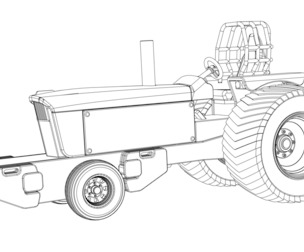 SVG files of Pro Stock Pulling Tractor Version 2
