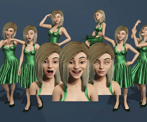 Cartoon Girl Female Character  Rigged for Animation  Games