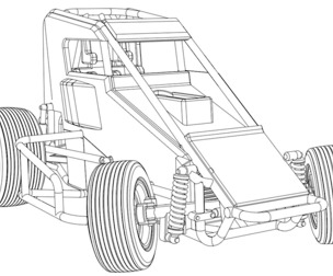 SVG files of Midget car while turning