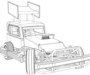 SVG files of New Zealand Superstock car while turning Version 1