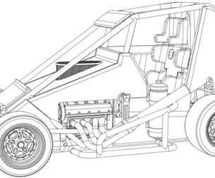 Pavement Midget car Scale 1 to 25