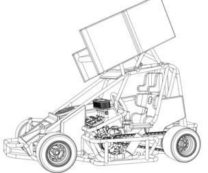 SVG files of Pavement Winged 600 Micro sprint car