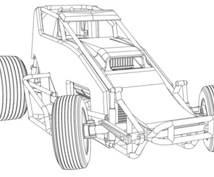 SVG files of Sprint car while turning