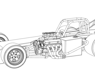 SVG files of Supermodified front engine race car V1