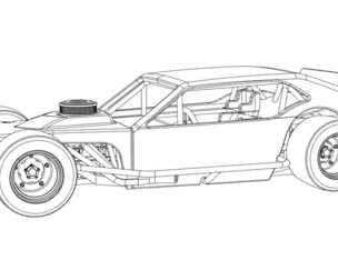 SVG files of Vintage Asphalt Modified stock car V2