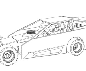 SVG files of Vintage Asphalt Modified stock car V4