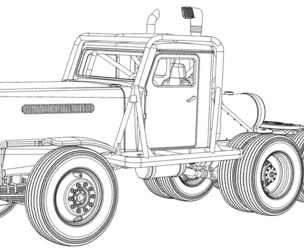 SVG files of Vintage GATR Racing Semi truck Version 1