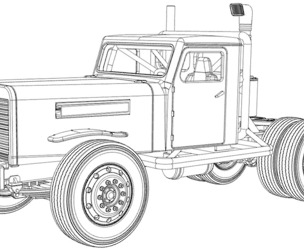 SVG files of Vintage GATR Racing Semi truck Version 2