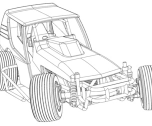 SVG files of Vintage Northeast Dirt Modified stock car while turning