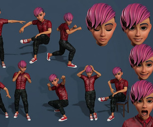 Trendy Animated Cartoon Boy  Game Ready Rigged 3D Model