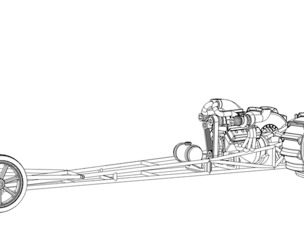 SVG files of Front engine dirt dragster with turbo V8