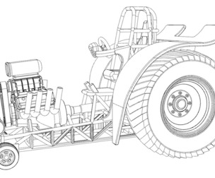 SVG files of Fun short Super modified Pulling tractor Version 1
