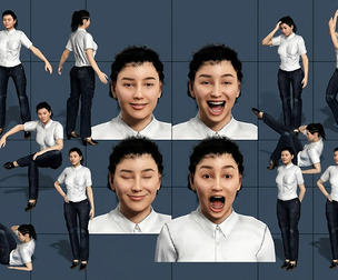 Rigged Asian Female Character  Casual White Shirt  Jeans