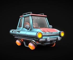 Stylized Retro-Futuristic Car