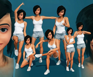 Cute Cartoon Girl Character 3D Model with Full Body Rig and Facial Expression
