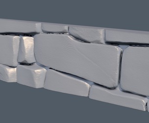 Stone Wall Relief Panel – Modular Rock Wall STL for 3D Printing and CNC - 3D Model