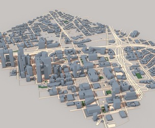 Low Poly Los Angeles Cityscape USA 3D Model