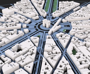 Low Poly Paris France Cityscape USA 3D Model