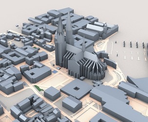 Low Poly Cologne Cathedral Germany 3D Model