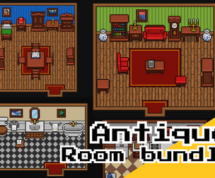 Antique Rooms Bundle – 16x16 Pixel Art Top-Down Interiors