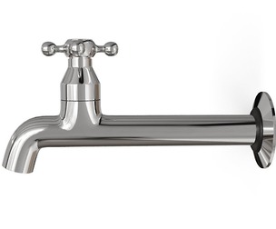 Classic Chrome Wall Faucet with Cross Handle Design