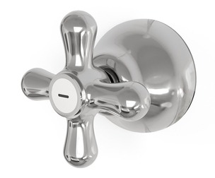 Classic Chrome Shower Valve Handle with Cross Design