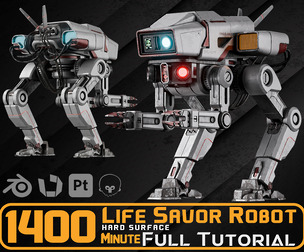 The Life Saver A.R.E.S-VIII Robot -Blender Tutorials