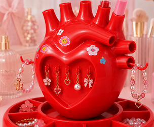 Anatomical Heart Makeup Organizer Lip Gloss Holder