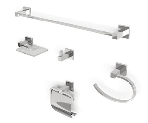 Modern Chrome Bathroom Accessories Set