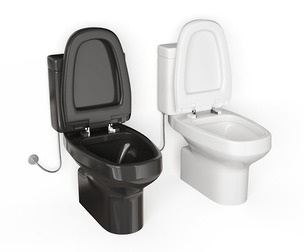 Modern Black and White Ceramic Toilet Set