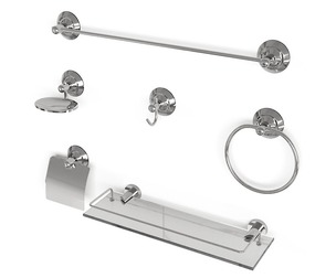Classic Round Chrome Bathroom Accessories Set