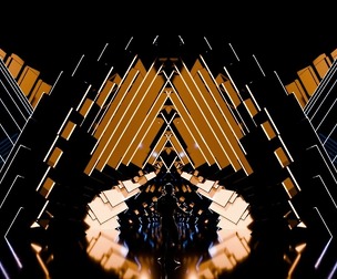Sci-Fi Brutalist Portal and Futuristic Tunnel Scene
