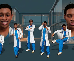 Male Medical Doctor Character Fully Rigged with Facial Expressions  Poses