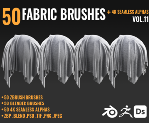 50 FABRIC BRUSHES + 4K SEAMLESS ALPHAS - VOL 11