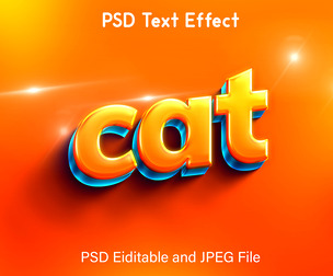 Cat PSD Fully Editable Text Effect. Layer Style PSD Mockup Template
