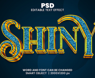 Shiny PSD Fully Editable Text Effect. Layer Style PSD Mockup Template