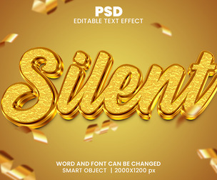 Silent PSD Fully Editable Text Effect. Layer Style PSD Mockup Template