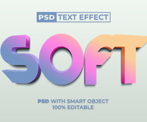 Soft PSD Fully Editable Text Effect. Layer Style PSD Mockup Template
