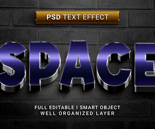 Space PSD Fully Editable Text Effect. Layer Style PSD Mockup Template