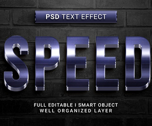 Speed PSD Fully Editable Text Effect. Layer Style PSD Mockup Template