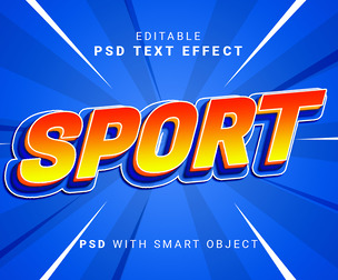Sport PSD Fully Editable Text Effect. Layer Style PSD Mockup Template