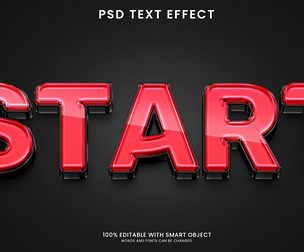 Start PSD Fully Editable Text Effect. Layer Style PSD Mockup Template