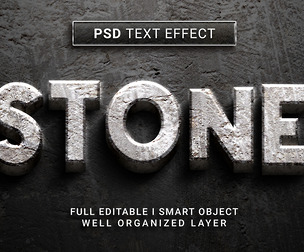 Stone PSD Fully Editable Text Effect. Layer Style PSD Mockup Template