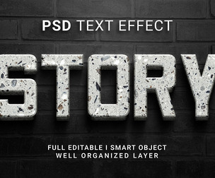 Story PSD Fully Editable Text Effect. Layer Style PSD Mockup Template