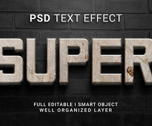 Super PSD Fully Editable Text Effect. Layer Style PSD Mockup Template